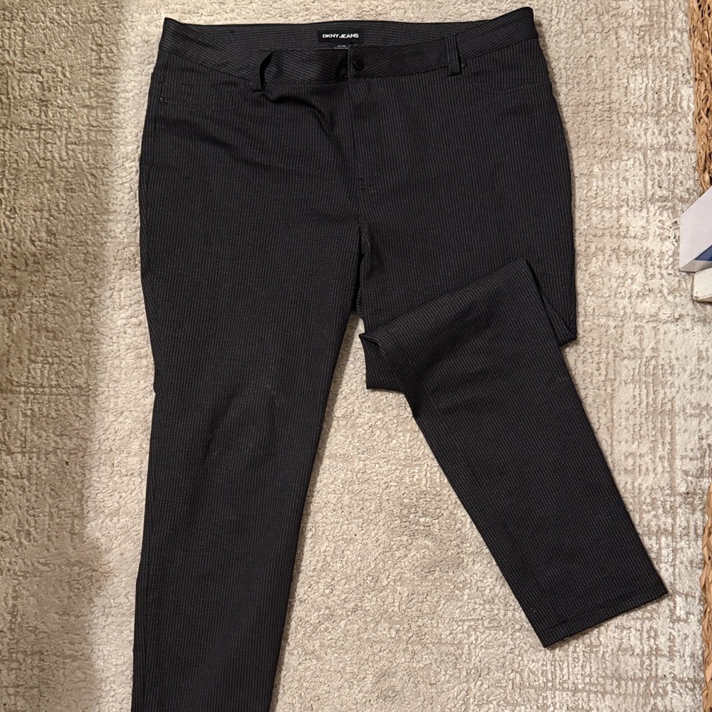 DKNY Charcoal Checkered Trousers